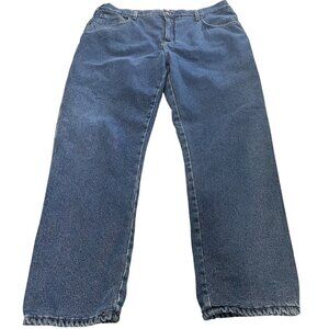 Red Head Fleece Lined Straight Leg Jeans Men 42x34 Cotton Denim Utility Workwear